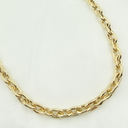 14K Yellow Hollow Gold Smooth Oval Link Chain